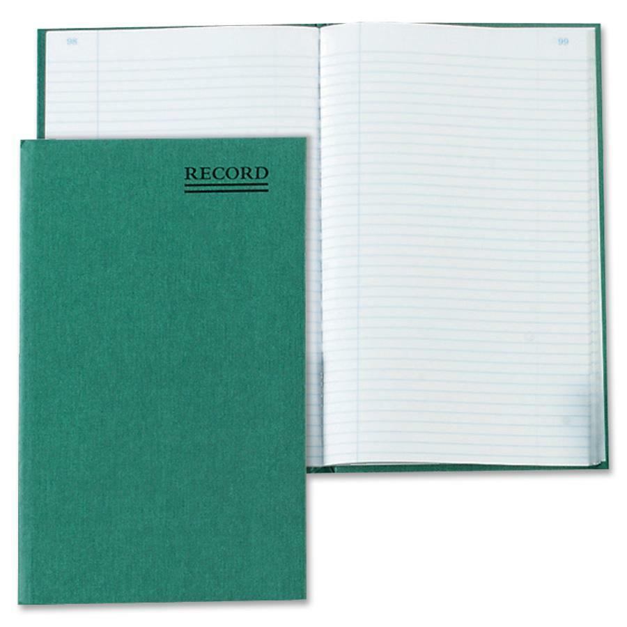 Rediform Green Cover Record Account Book - 200 Sheet(s) - Gummed - 6.25" x 9.62" Sheet Size - Green - White Sheet(s) - Green Cover - 1 Each