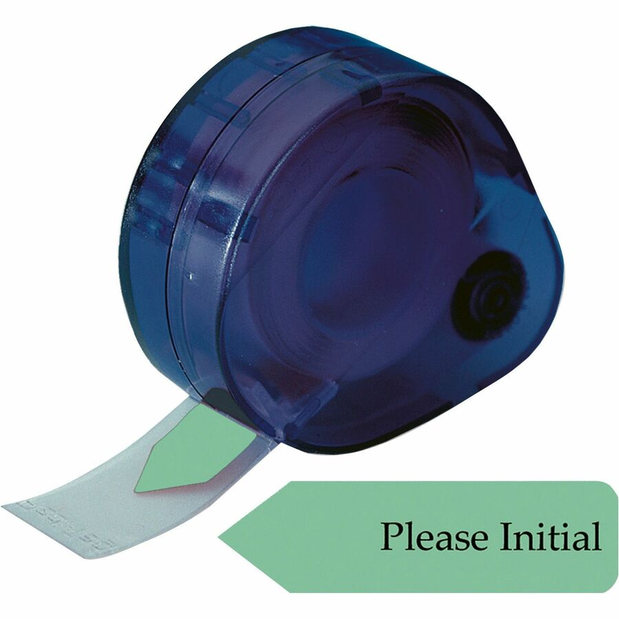 Redi-Tag Please Initial Removable Flags - 120 x Mint - 1 7/8" Flag/Note Width x 9/16" Flag/Note Length - Arrow - Initial - Mint - Removable, Self-adhesive - Dispenser Included - 120 / Pack