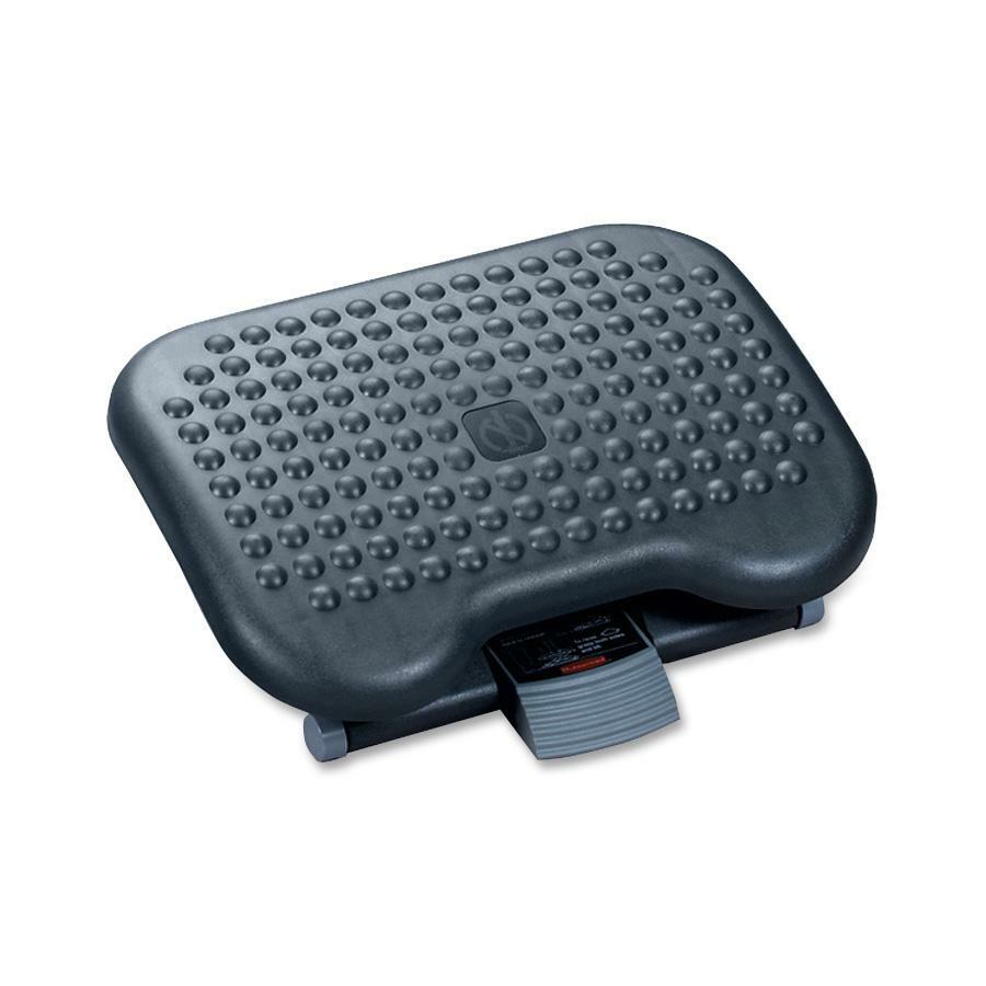 Rubbermaid Commercial Height-Adjustable Tilting Footrest - 15&deg, Tilt - Dark Gray - 1 Each