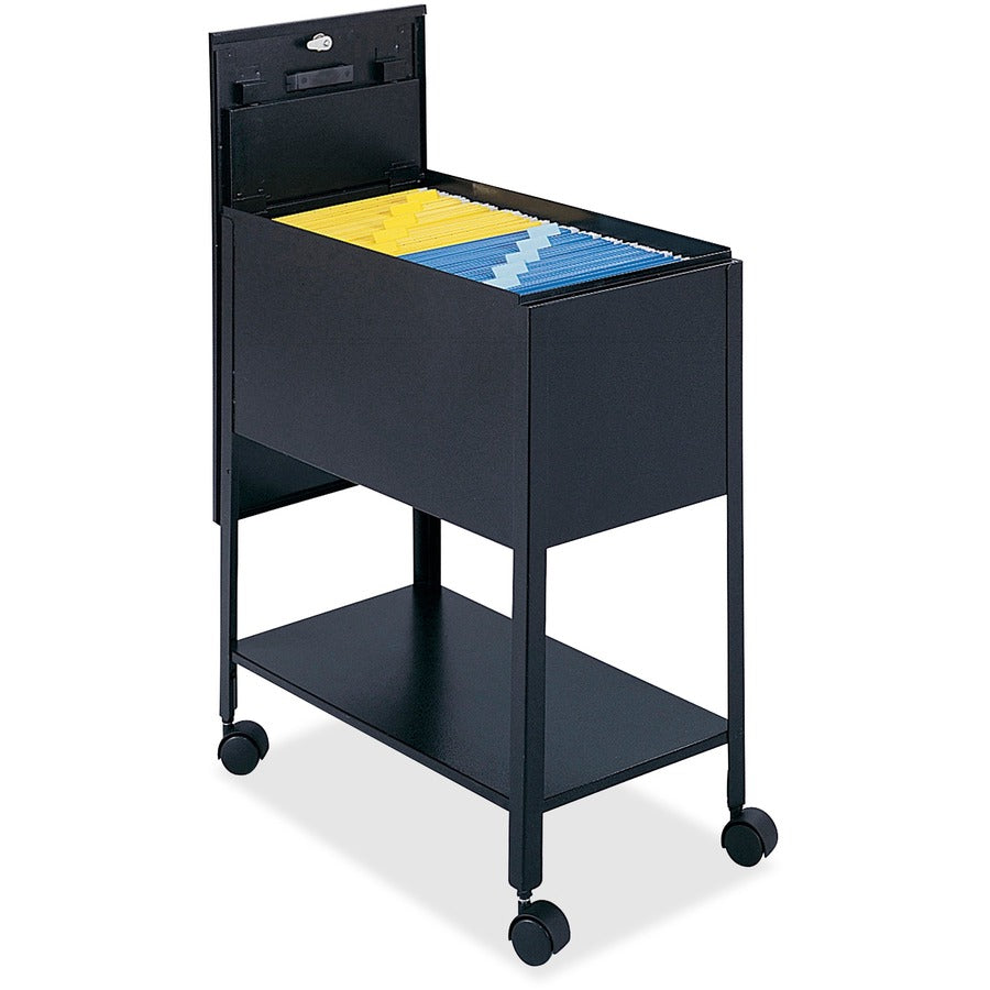 Safco Extra Deep Mobile Tub File - 300 lb Load Capacity - 4 Casters - 2" Caster Size - Steel - 13.62" Width x 24.87" Depth x 28.25" Height - Black - 1 Each
