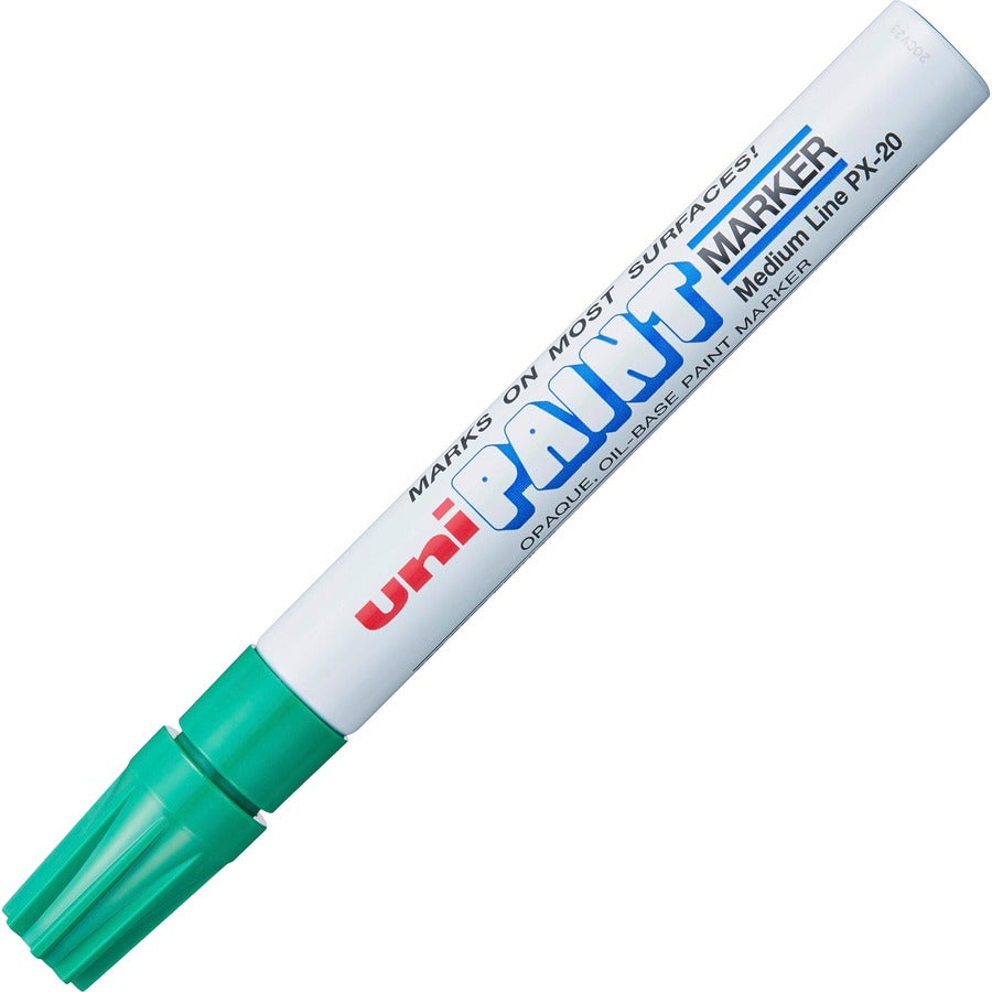 uniball™, uni-Paint PX-20 Oil-Based Paint Marker - Green Ink - Oil Based - White Barrel - 1 Each