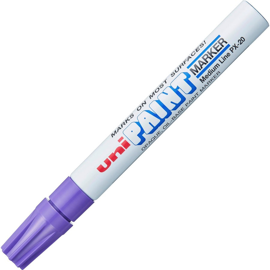 uniball™, uni-Paint PX-20 Oil-Based Paint Marker - Violet Ink - Oil Based - White Barrel - 1 Each