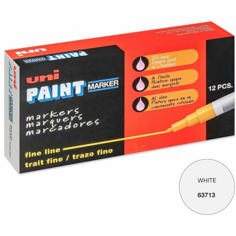 uniball™, uni-Paint PX-21 Oil-Based Paint Marker - White Ink - Oil Based - 1 Each