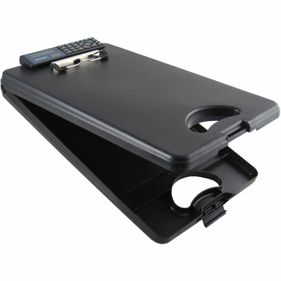 Saunders DeskMate II Portable Desktop with Calculator - Storage for Stationary - Bottom Opening - 10" x 16" Sheet Size - Polypropylene - Black - 1 Each