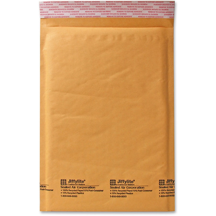 Sealed Air JiffyLite Cellular Cushioned Mailers - Bubble - #4 - 9 1/2" Width x 14 1/2" Length - Peel & Seal - Kraft - Kraft - 25 / Carton
