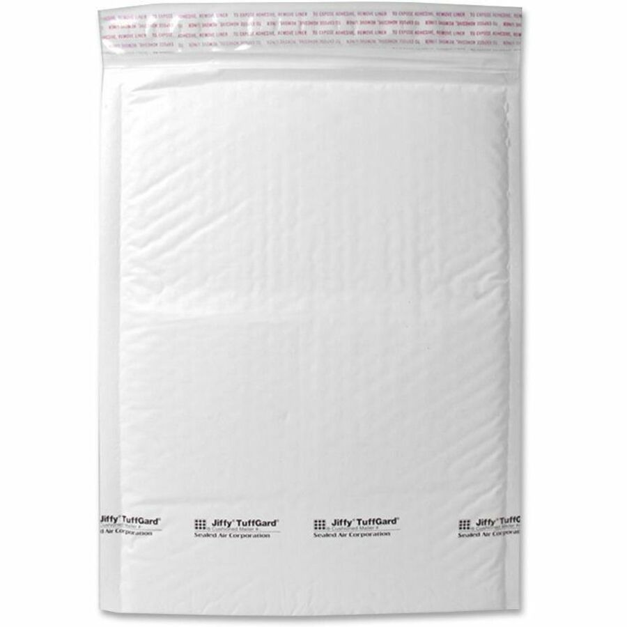 Sealed Air Tuffgard Premium Cushioned Mailers - Bubble - #2 - 8 1/2" Width x 12" Length - Peel & Seal - White - Poly - 25 / Carton
