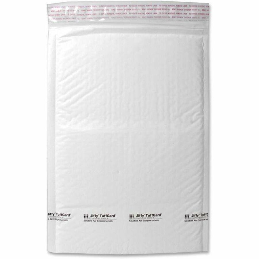 Sealed Air Tuffgard Premium Cushioned Mailers - Bubble - #5 - 10 1/2" Width x 16" Length - Peel & Seal - White - Poly - 25 / Carton