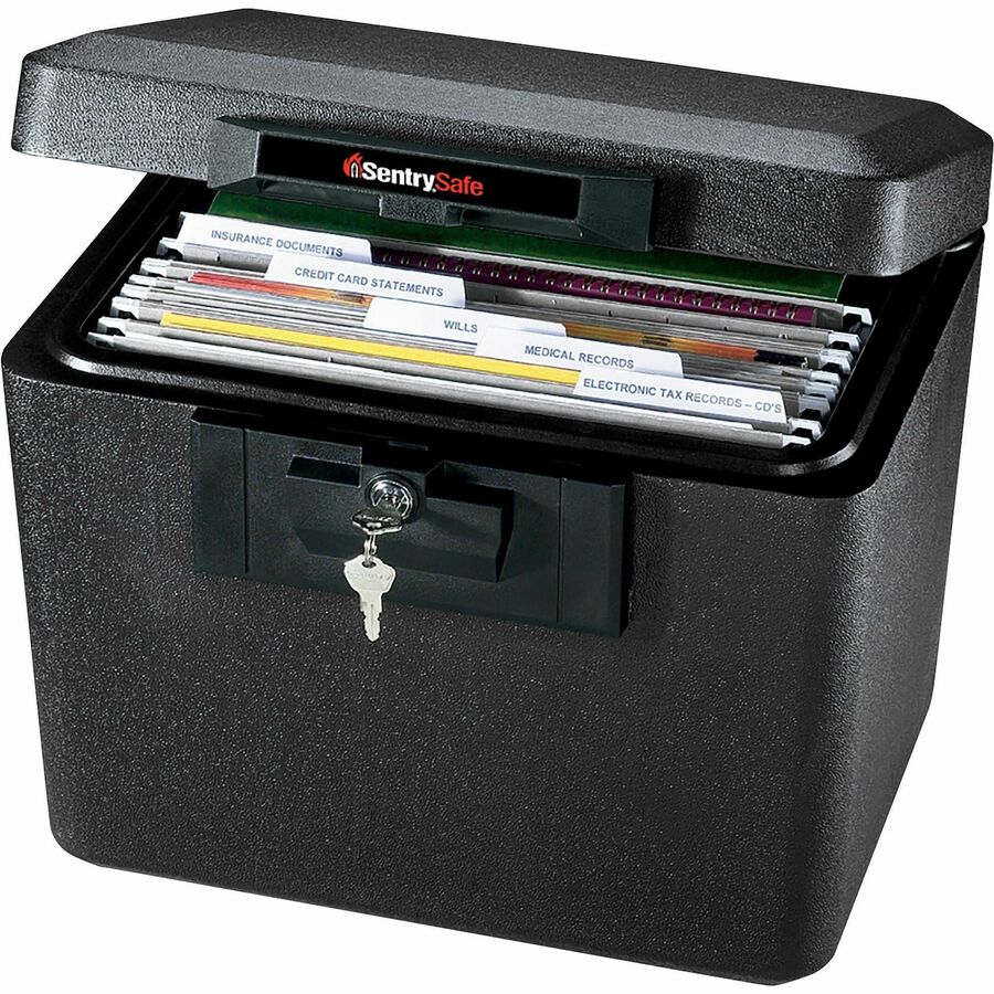 Sentry Safe Fire-Safe Advanced Security File - 0.61 ft� - Flat Key Lock - Fire Resistant - Internal Size 10.38" Height x 12" Width x 8.50" Depth - Overall Size 13.6" Height x 15.3" Width x 12.1" Depth - Light Gray