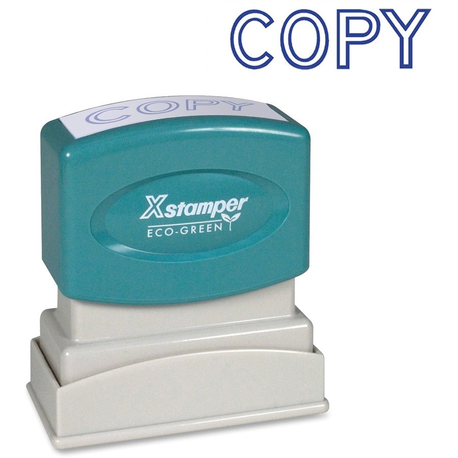 Xstamper COPY Title Stamp - Message Stamp - COPY - 0.50" Impression Width x 1.63" Impression Length - 100000 Impression(s) - Blue - 1 Each