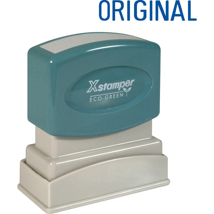 Xstamper ORIGINAL Title Stamp - Message Stamp - ORIGINAL - 0.50" Impression Width x 1.63" Impression Length - 100000 Impression(s) - Blue - 1 Each
