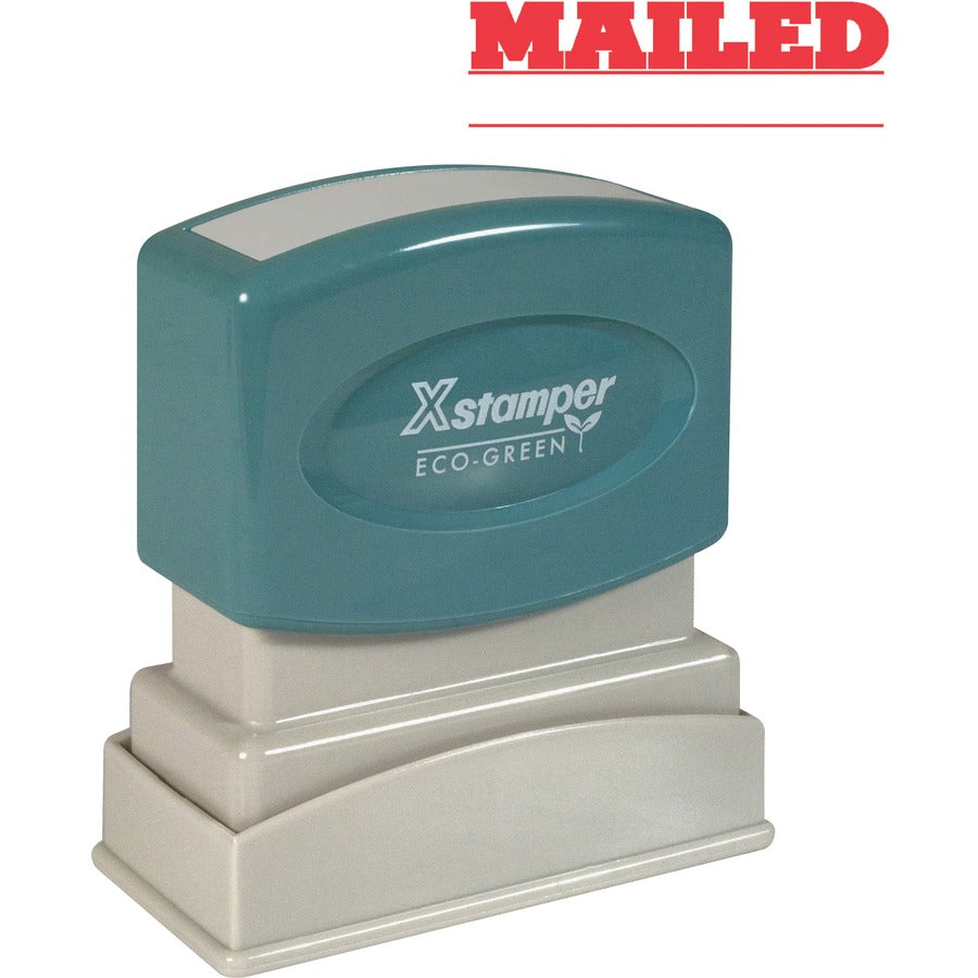 Xstamper MAILED Title Stamp - Message Stamp - MAILED - 0.50" Impression Width x 1.63" Impression Length - 100000 Impression(s) - Red - 1 Each