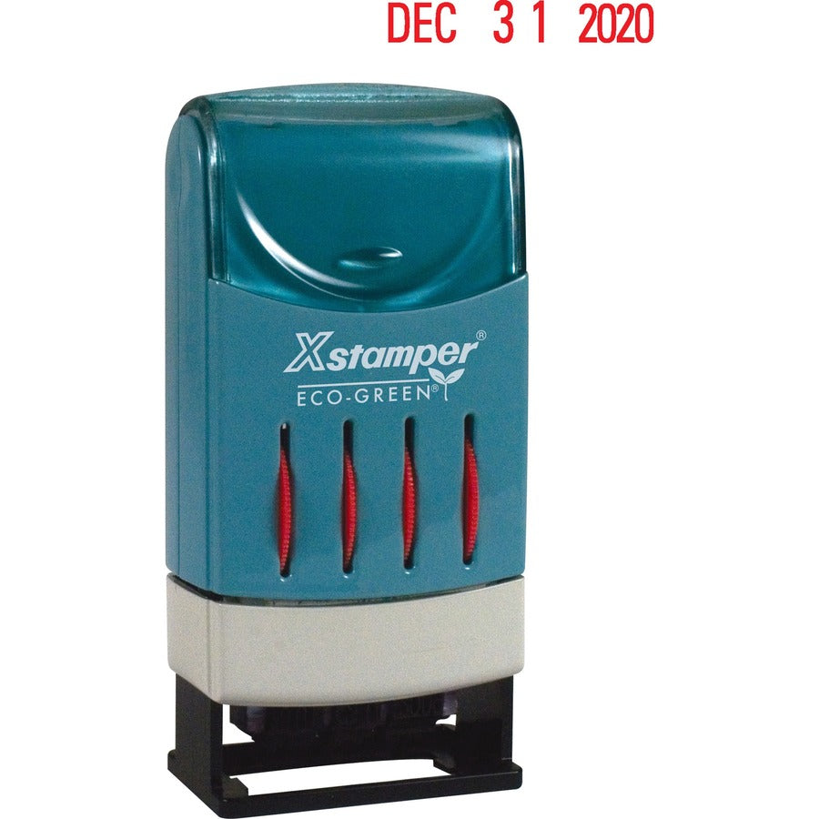 Xstamper VersaDater Large Type Date Stamp - Message/Date Stamp - FAXED, PAID, RECEIVED - 1" Impression Width x 0.16" Impression Length - Red - 1 Each
