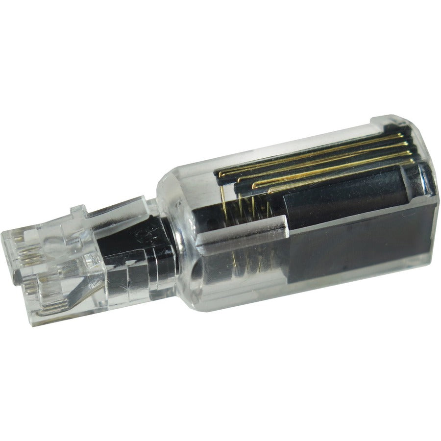 Softalk Phone Cord Detangler - 1 x RJ-11 Phone Male - 1 x RJ-11 Phone Female - Clear, Black - 1 Each