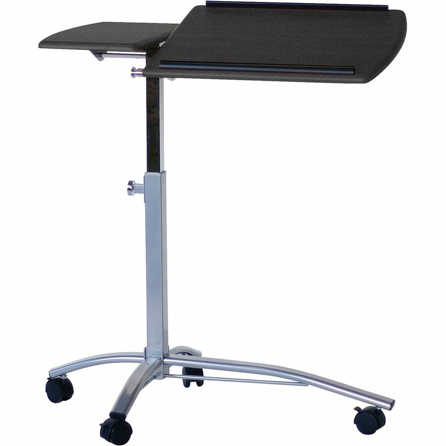 Mayline 950 Laptop Caddy - Rectangle Top - Adjustable Height - 27" to 38" Adjustment - 15" Table Top Length x 29.50" Table Top Width - Assembly Required - Charcoal Black - Steel Frame Material - 1 Each