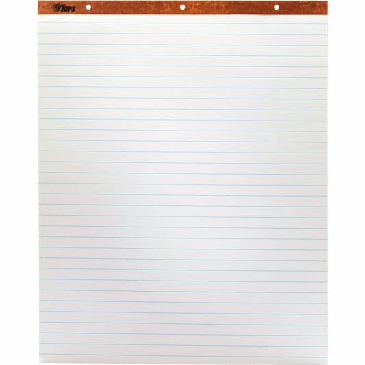TOPS Horizontal Ruled Easel Pads - 50 Sheets - Stapled/Glued - 15 lb Basis Weight - 27" x 34" Sheet Size - White Paper - Perforated, Punched - 2 / Carton