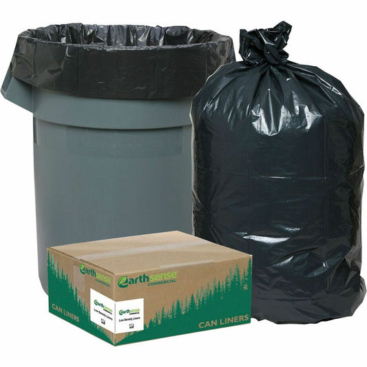 Berry Reclaim Heavy-Duty Recycled Can Liners - Small Size - 10 gal Capacity - 23" Length x 24" Width x 0.85 mil (22 Micron) Thickness - Low Density - Black - Plastic - 500 / Carton