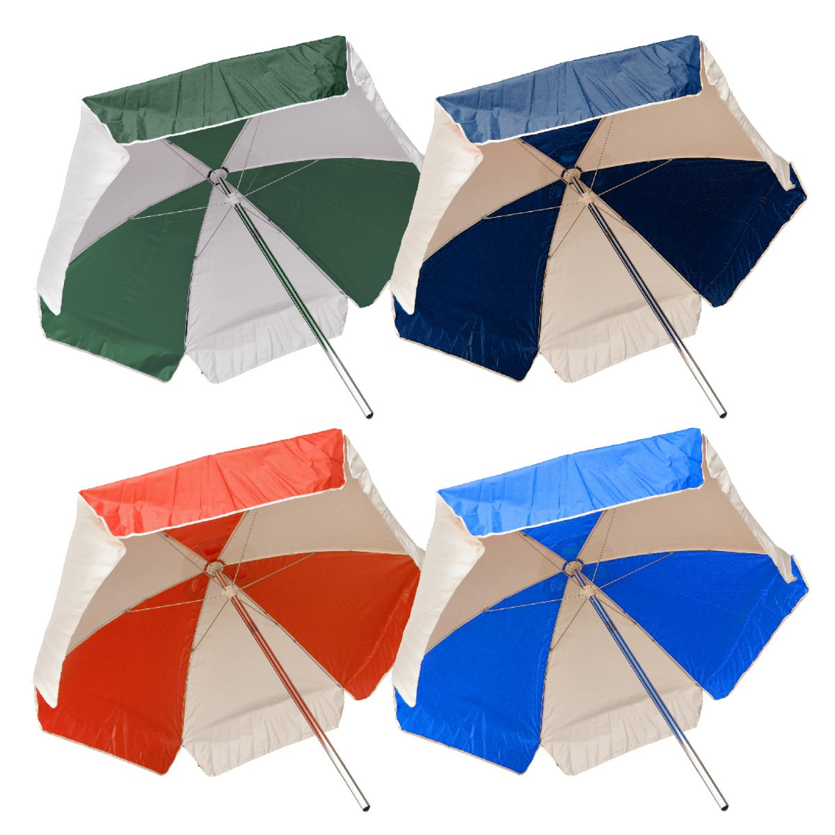 Kemp USA 6' Viny Fabric Umbrella, Navy / White