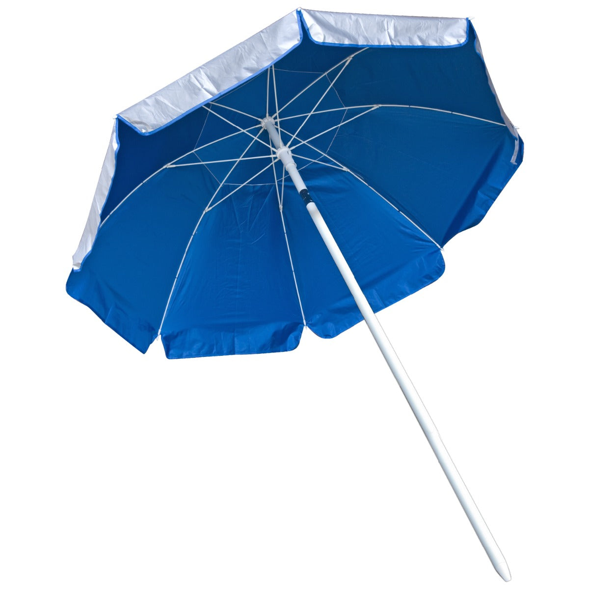 Kemp USA 5.5' Wind Umbrella, Silver / Royal Blue