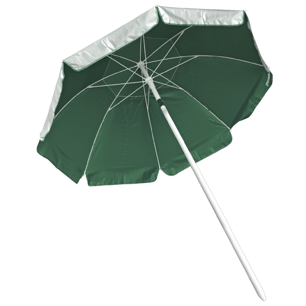 Kemp USA 5.5' Wind Umbrella, Silver / Pine Green