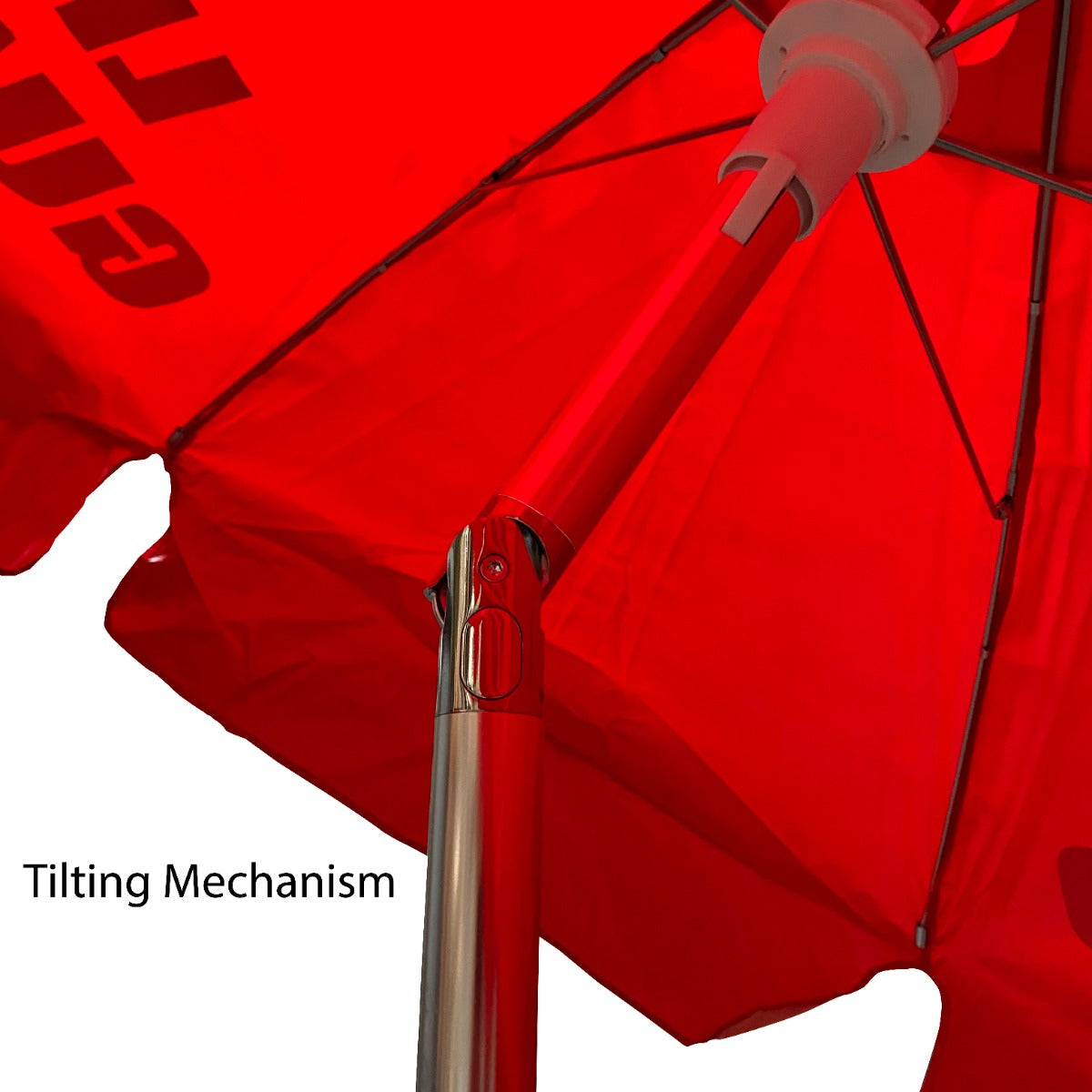 Kemp USA 6' Viny Umbrella with LIFE GUARD Logo, Red