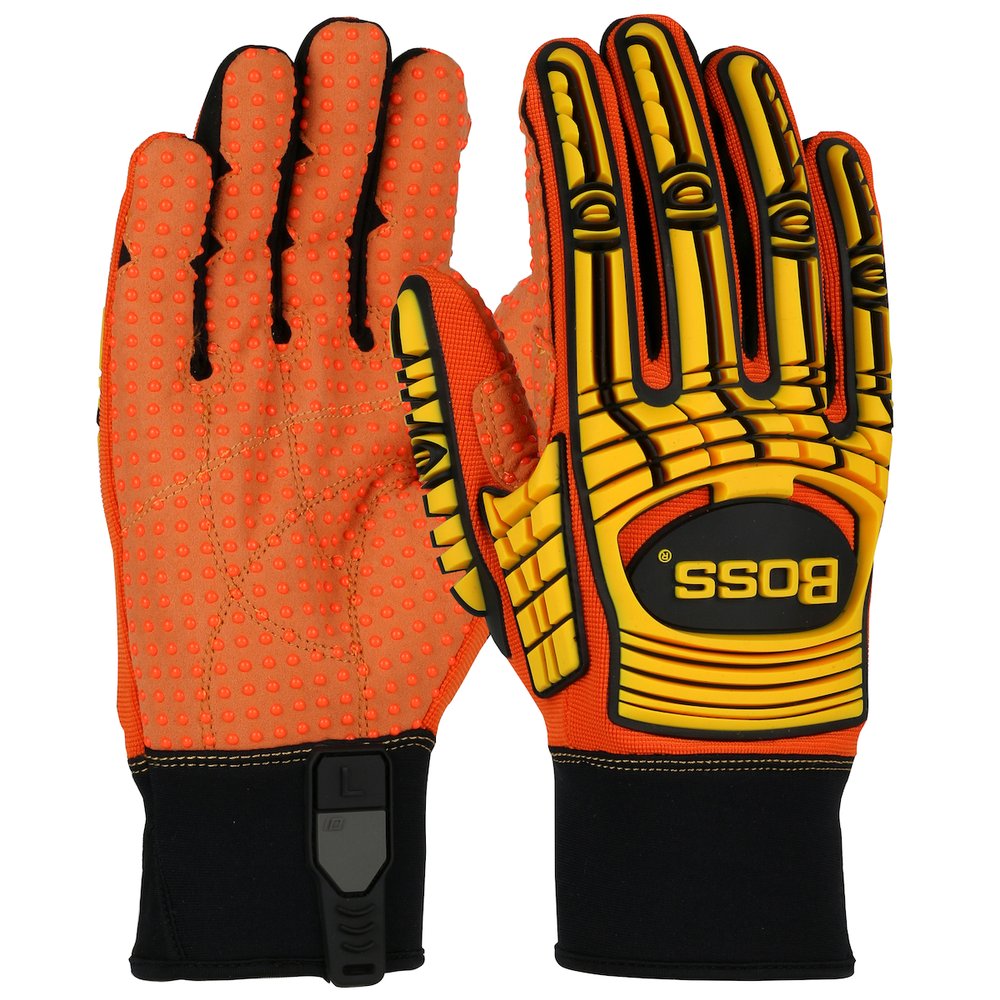BOSS by PIP Syn.leather Palm PVC Dotgrip Spandex Back IP M, 12 Pairs/Dozen