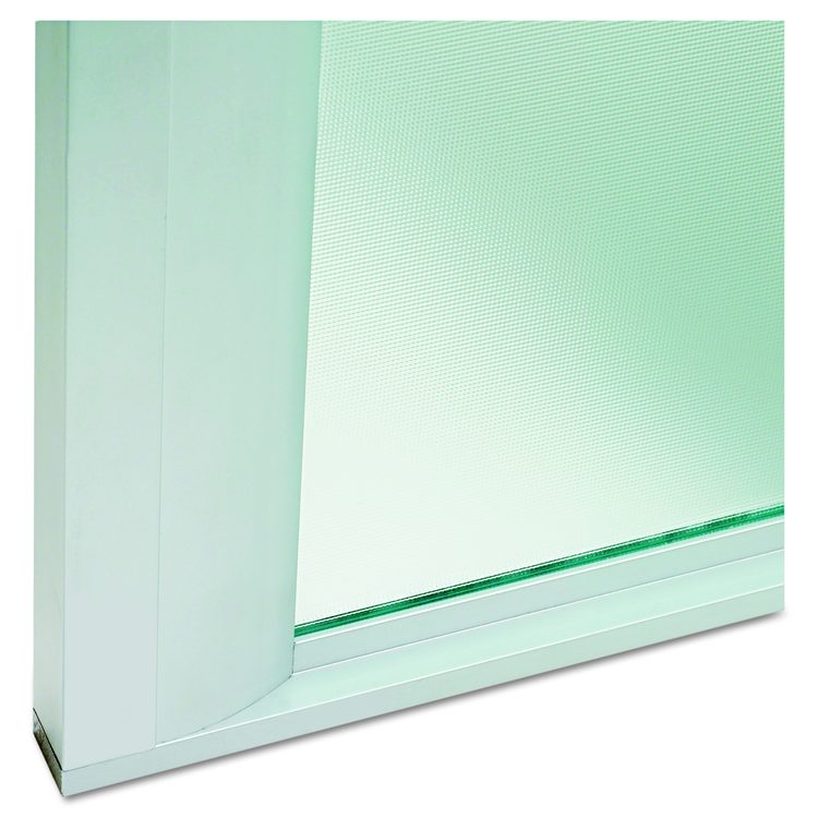 Glass Door Set With Silver Frame For 72" Wide Hutch, 17w x 16h, Clear, 4 Doors/Set