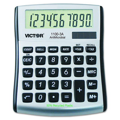 1100-3A Antimicrobial Compact Desktop Calculator, 10-Digit LCD