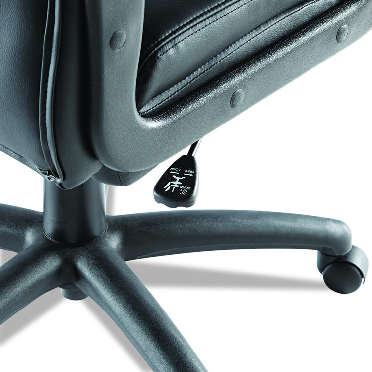 Alera Fraze Series Executive High-Back Swivel/Tilt Bonded Leather Chair, Supports 275 lb, 17.71" to 21.65" Seat Height, Black