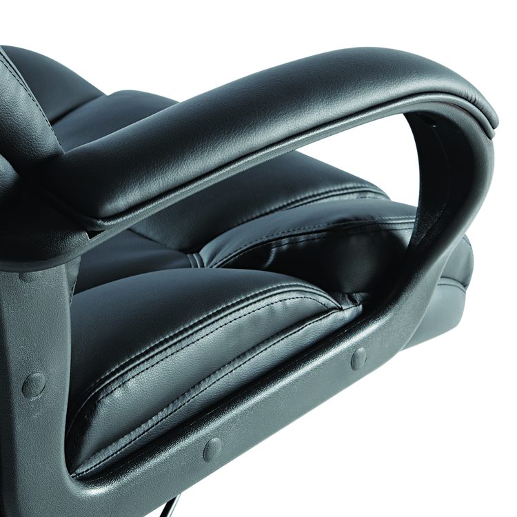 Alera Fraze Series Executive High-Back Swivel/Tilt Bonded Leather Chair, Supports 275 lb, 17.71" to 21.65" Seat Height, Black