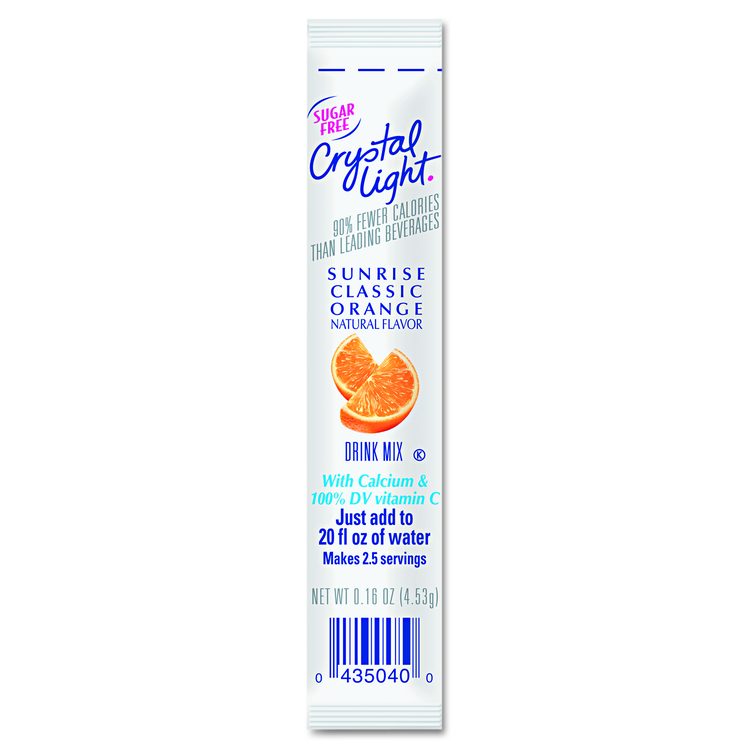 On the Go, Sunrise Orange, 0.16 oz Packets, Yields 20 oz per Packet, 30/Box