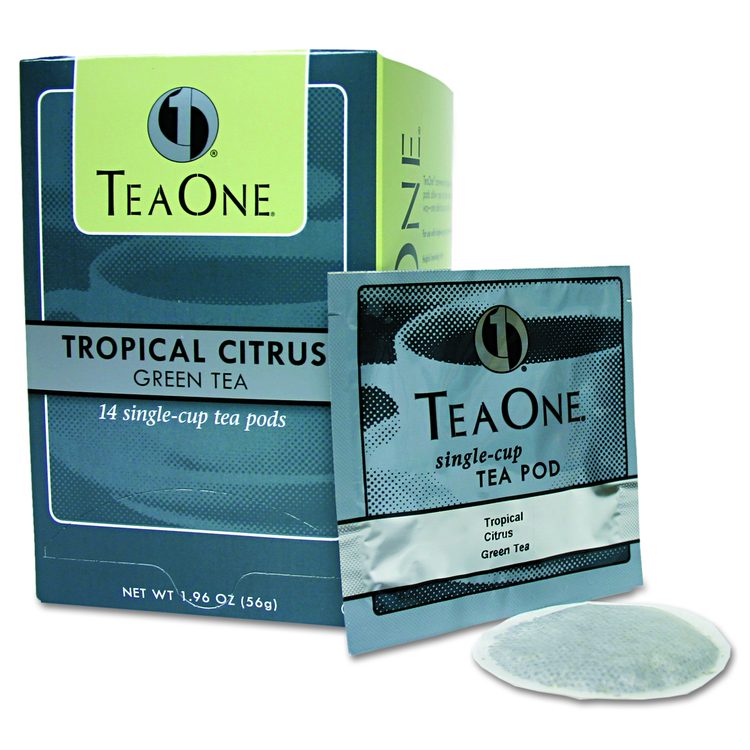 Tea Pods, Tropical Citrus Green, 14/Box