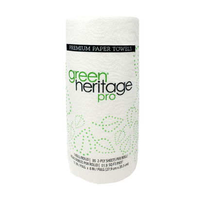 Green Heritage Pro White Kitchen Roll Toilet  2-ply, 85 sheets/roll, 24 cases/pallet