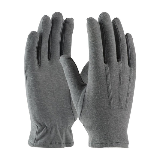 PIP Cotton Dress Glove Raised Stitch Open Cuff Gray, 12 Pairs/Dozen
