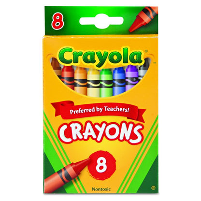 Classic Color Crayons, Peggable Retail Packaging, Regular Size, 0.31" x 3.63", 8 Assorted Colors, 8/Pack