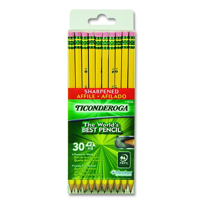 Pre-Sharpened Pencil, HB (#2), Black Lead, Yellow Barrel, 30/Pack