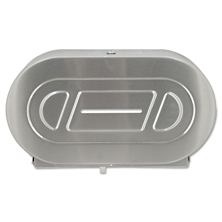 Stainless Steel Two-Roll Jumbo Toilet Tissue Dispenser, 20.81 x 5.31 x 11.38, Satin-Finish Stainless Steel