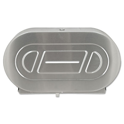 Stainless Steel Two-Roll Jumbo Toilet Tissue Dispenser, 20.81 x 5.31 x 11.38, Satin-Finish Stainless Steel