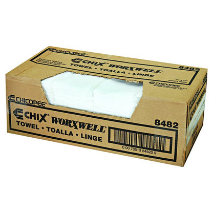 Durawipe Shop Towels, 17 x 17, Z Fold, White, 100/Carton