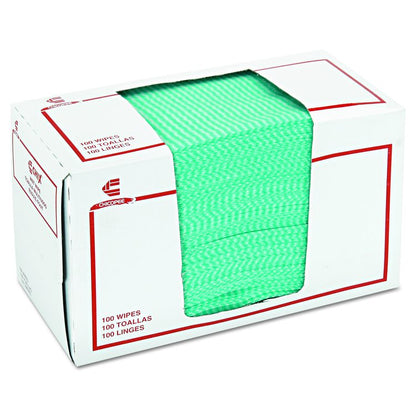 Wet Wipes, 14 x 21, White/Green, 100 Towels/Pack, 9/Carton