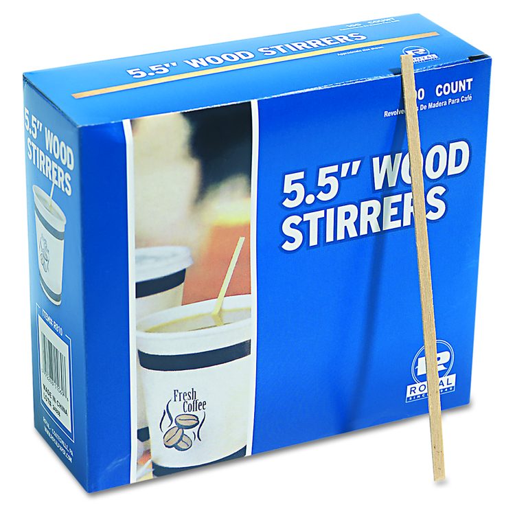 Wood Stir Sticks, 5.5", 10,000/Carton