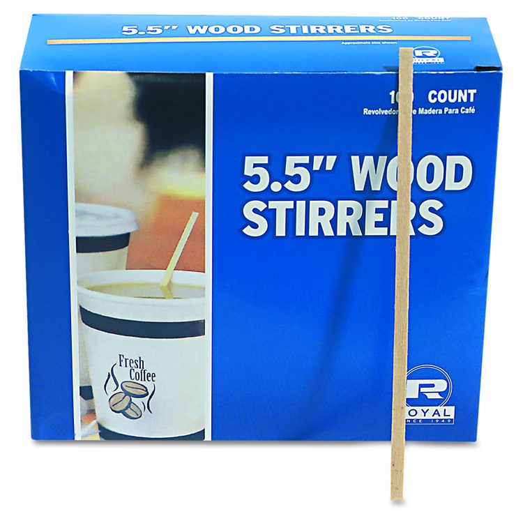 Wood Stir Sticks, 5.5", 10,000/Carton