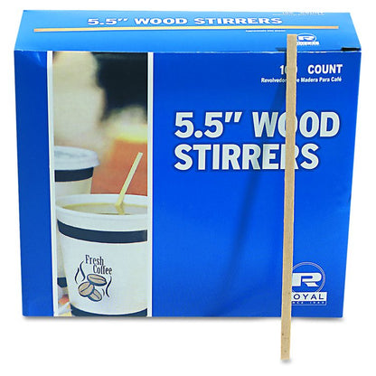 Wood Stir Sticks, 5.5", 10,000/Carton