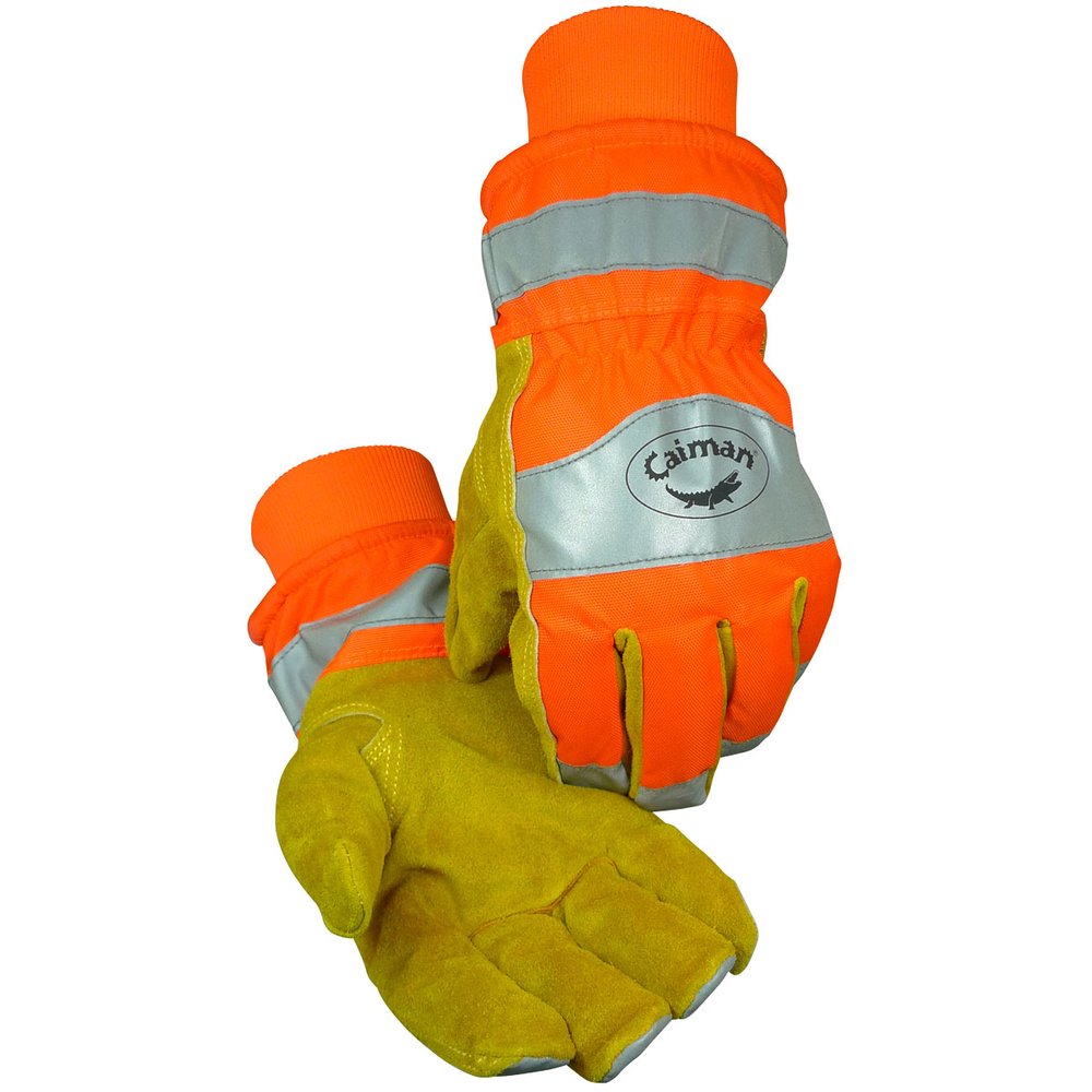 Caiman by PIP Heatrac HI-VIZ Cowhidepalm Combo Cuff XL, 6 Pairs/Pack