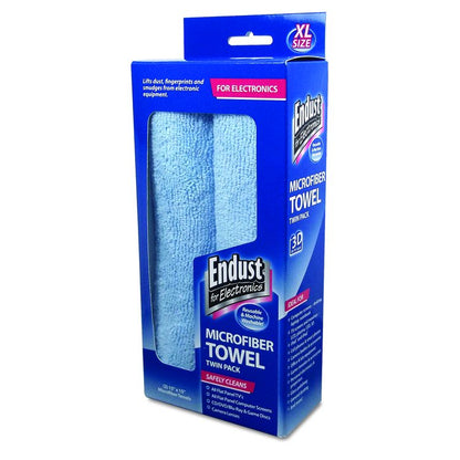 Extra-Large Microfiber Towels Twin-Pack, 15 x 15, Unscented, Blue, 2/Pack