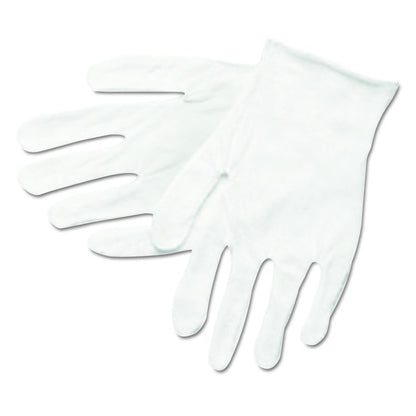 Cotton Inspector Gloves, Reversible, One Size Fits Most, White, 12 Pairs