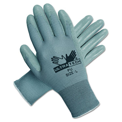 Ultra Tech Tactile Dexterity Work Gloves, EN388: 4131, Large, White/Gray, 12 Pairs