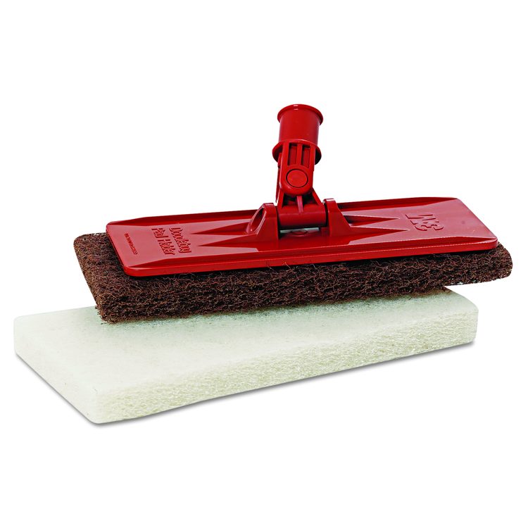 Doodlebug White Utility and Burnish Pads, 4.62 x 10, White, 10/Carton