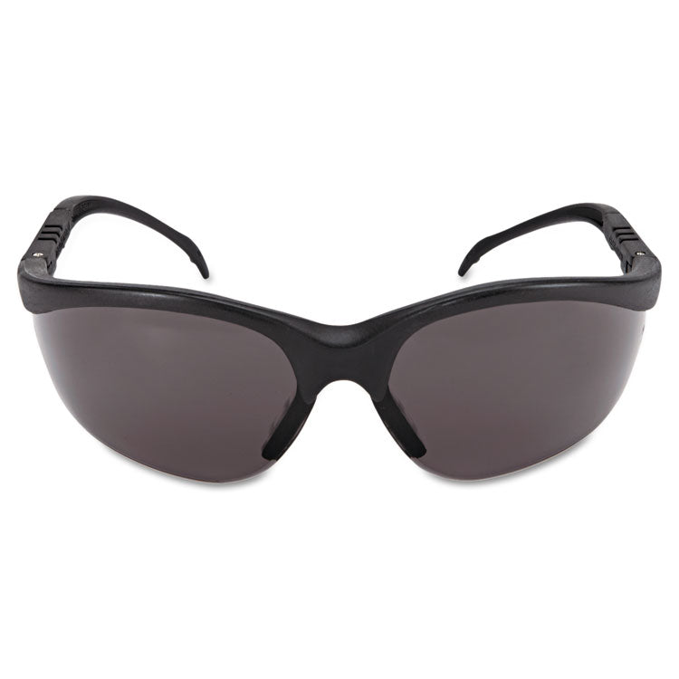 Klondike Safety Glasses, Matte Black Half Frame, Gray Dual Lens