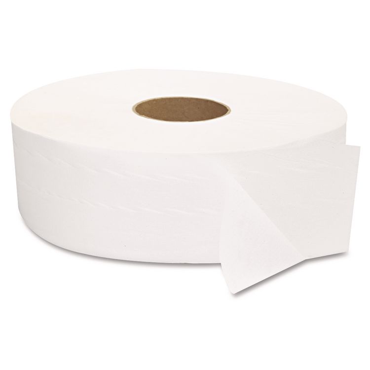JRT Jumbo Bath Tissue, Septic Safe, 2-Ply, 3.3" x 1,375 ft, White, 6 Rolls/Carton