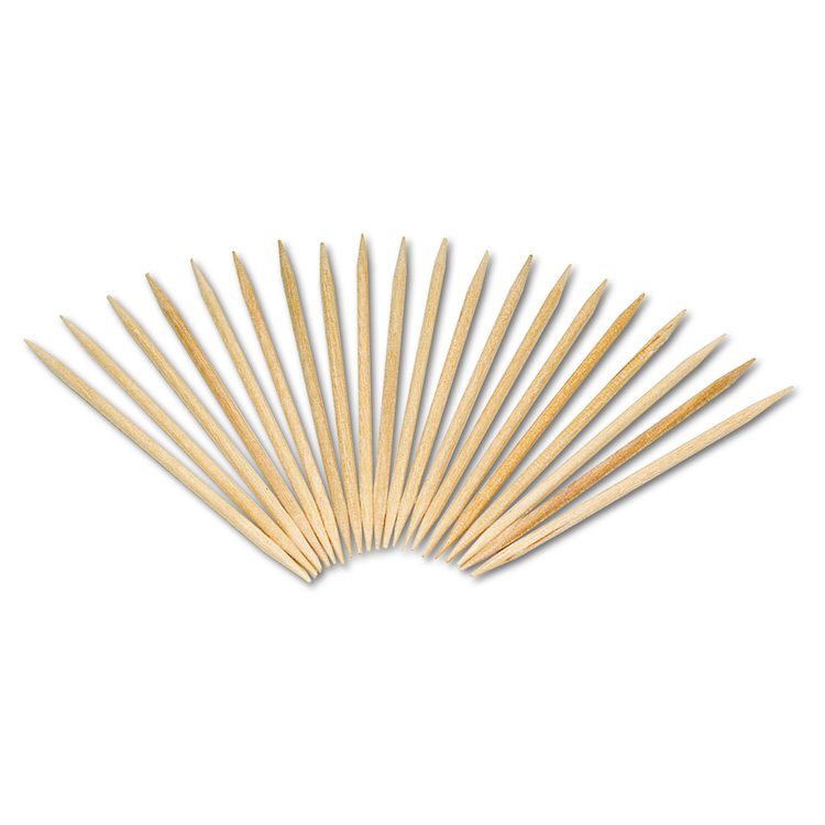 Round Wood Toothpicks, 2.5", Natural, 800/Box, 24 Boxes/Case, 5 Cases/Carton